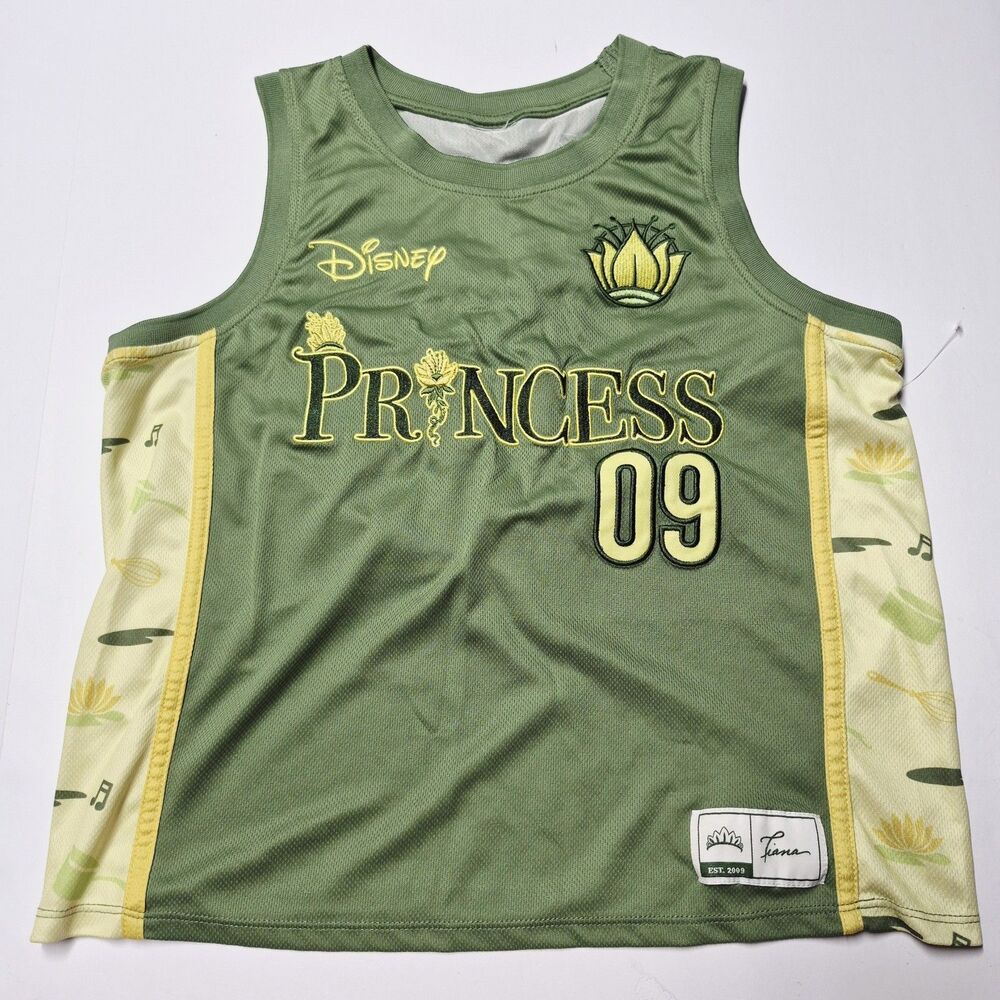Disney Princess Tiana Jersey Women Small Cropped Green Basketball 09 BoxLunch